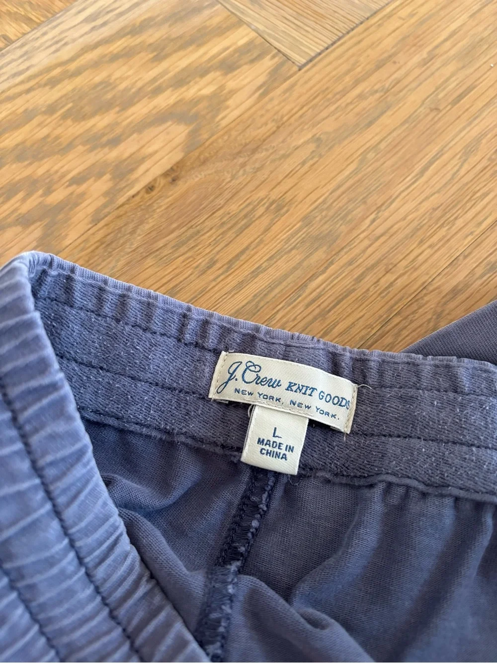 J. Crew Faded Indigo Drawstring Knit Shorts